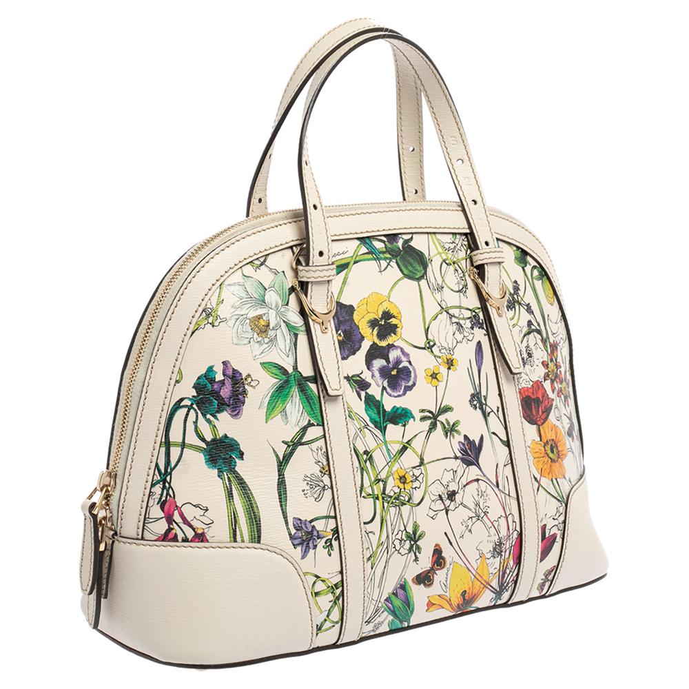 gucci floral bag white