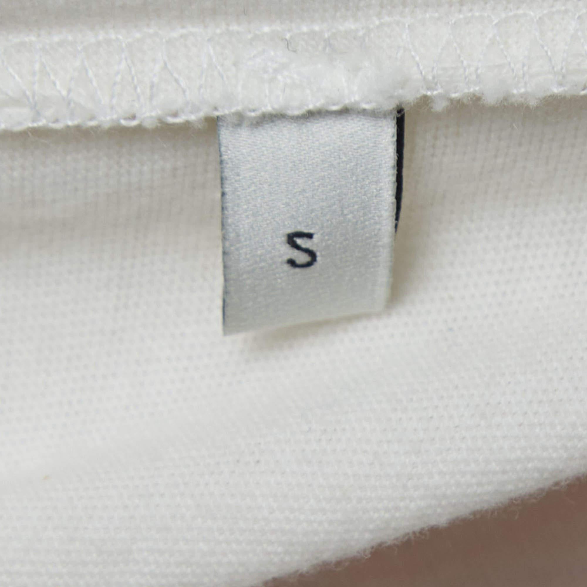 Gucci Off White Graphic Print Cotton T-Shirt S For Sale 4