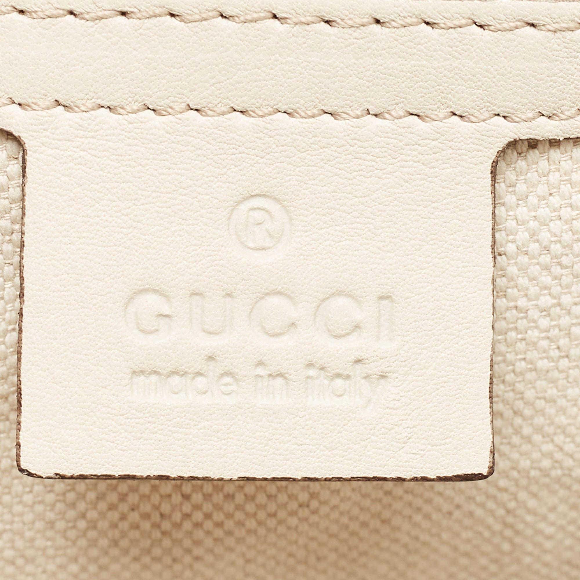 Gucci Off White Guccisima Leather Mayfair Tote 8