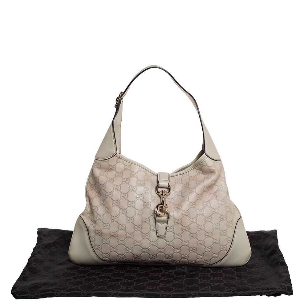 Gucci Off White Guccissima Leather Jackie O Bouvier Hobo 2