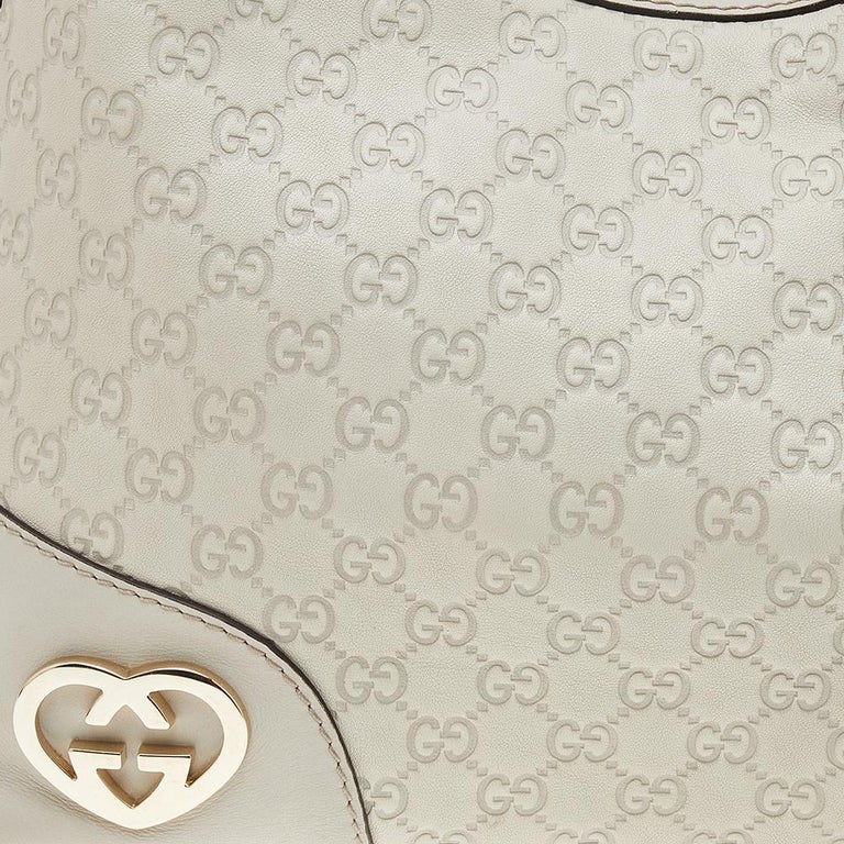 GUCCI Heart Guccissima White Leather Bifold ID & Business Card Pass Case  Italy