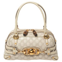 Gucci Off White Guccissima Leather Wave Boston Bag