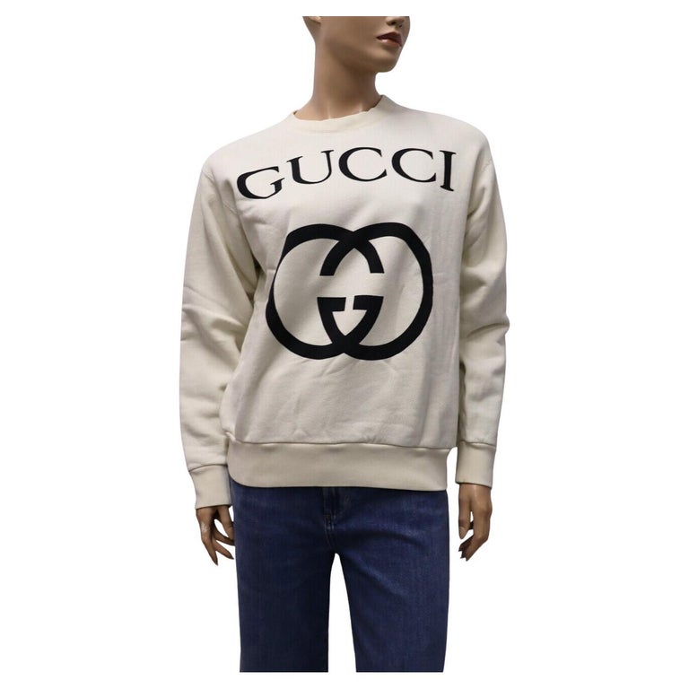 Gucci Off-White Interlocking G Sweatshirt Size XS For Sale at 1stDibs