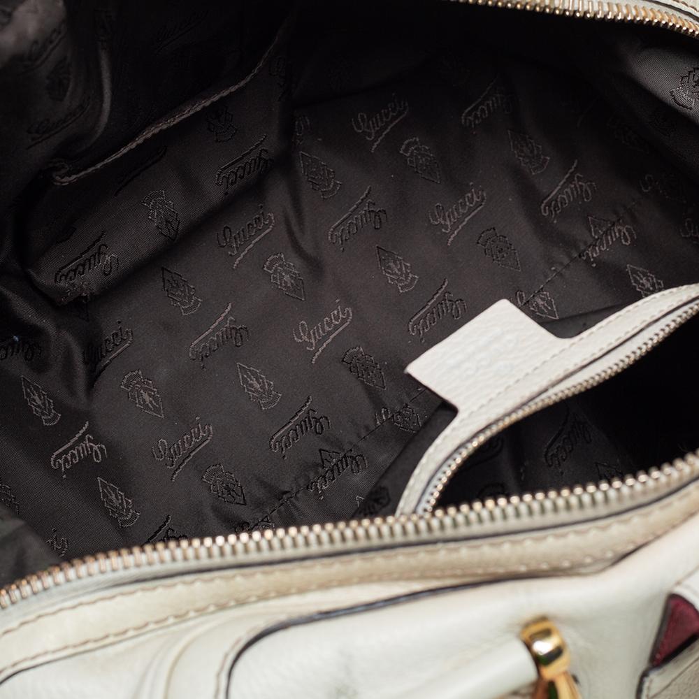Gucci Off White Leather Aviatrix Boston Bag 2