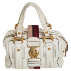 Gucci Off White Leder Aviatrix Boston Tasche