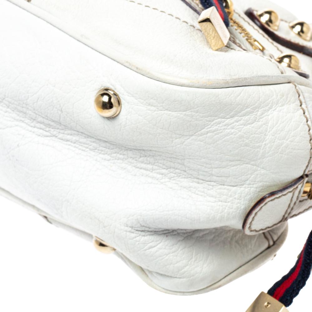 Gucci Off White Leather Capri Bowler Bag 3