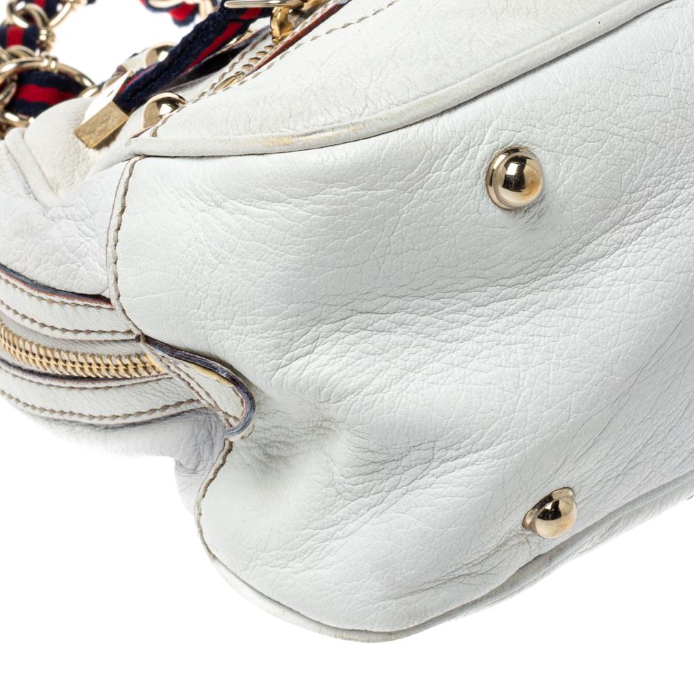 Gucci Off White Leather Capri Bowler Bag 4