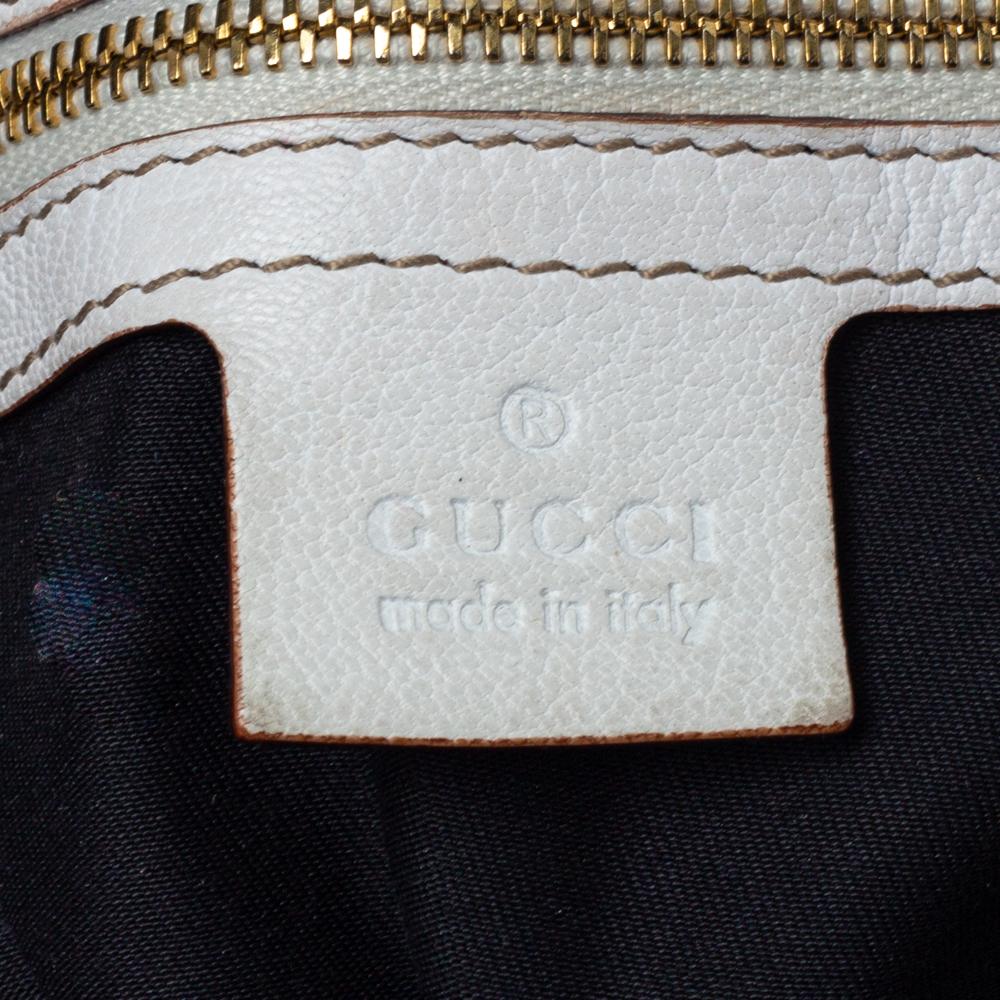 Gucci Off White Leather Capri Bowler Bag In Fair Condition In Dubai, Al Qouz 2