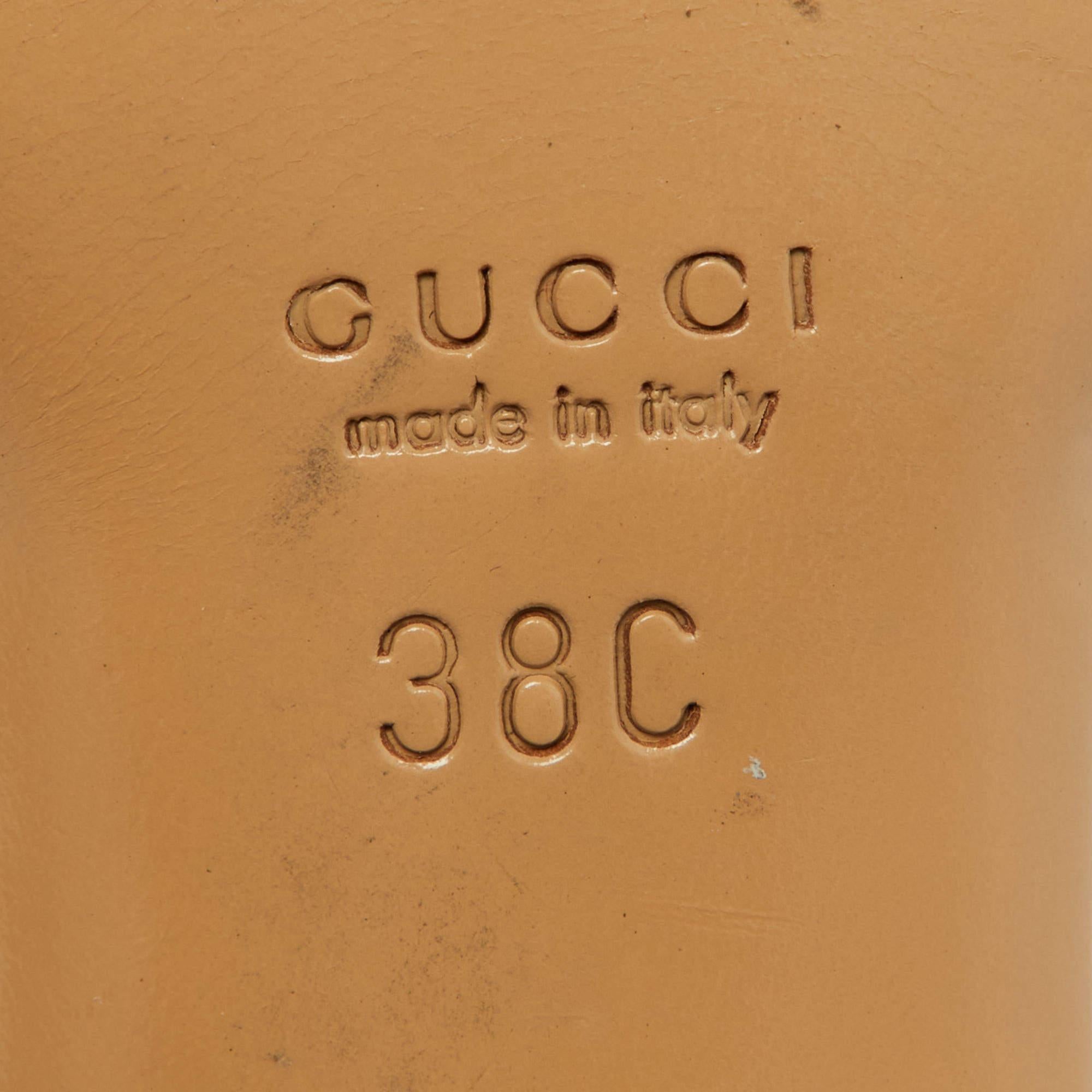 Women's Gucci Off White Leather Cross Strap Web Slide Sandals Size 38