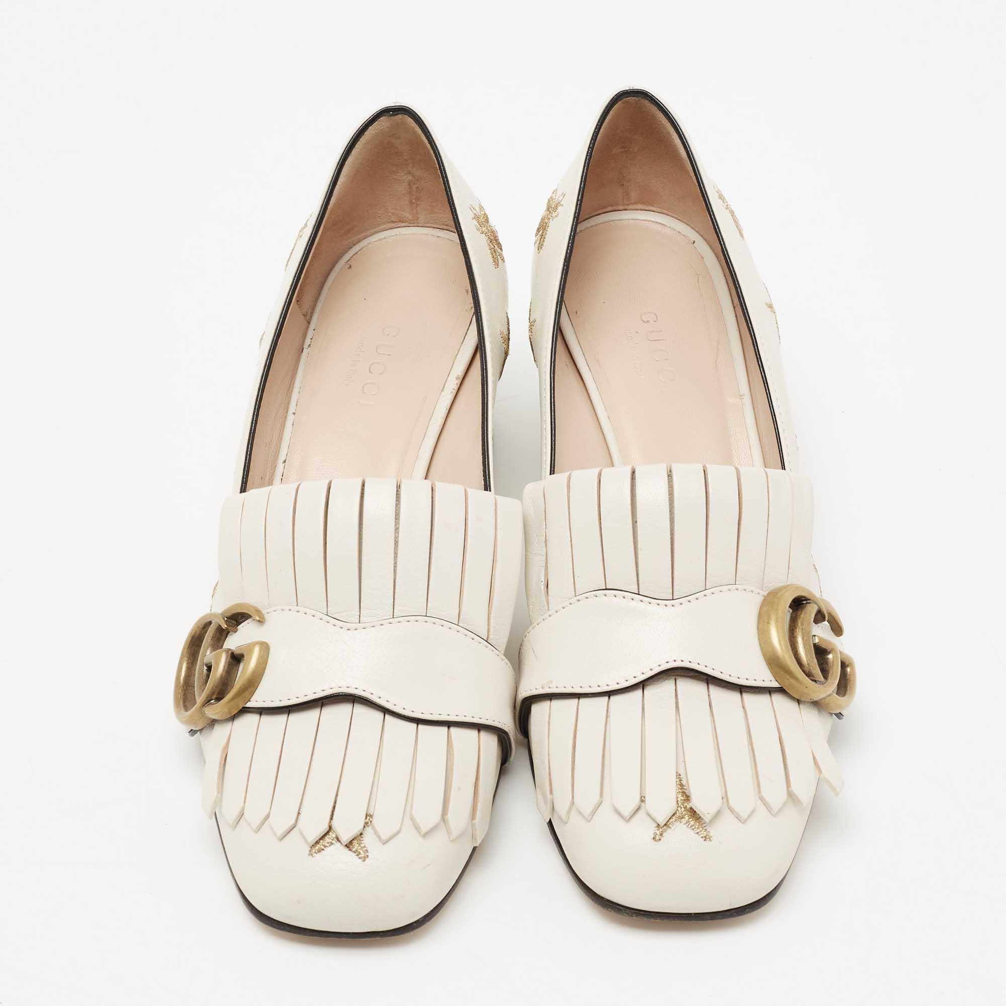 Gucci marmont heels white sales