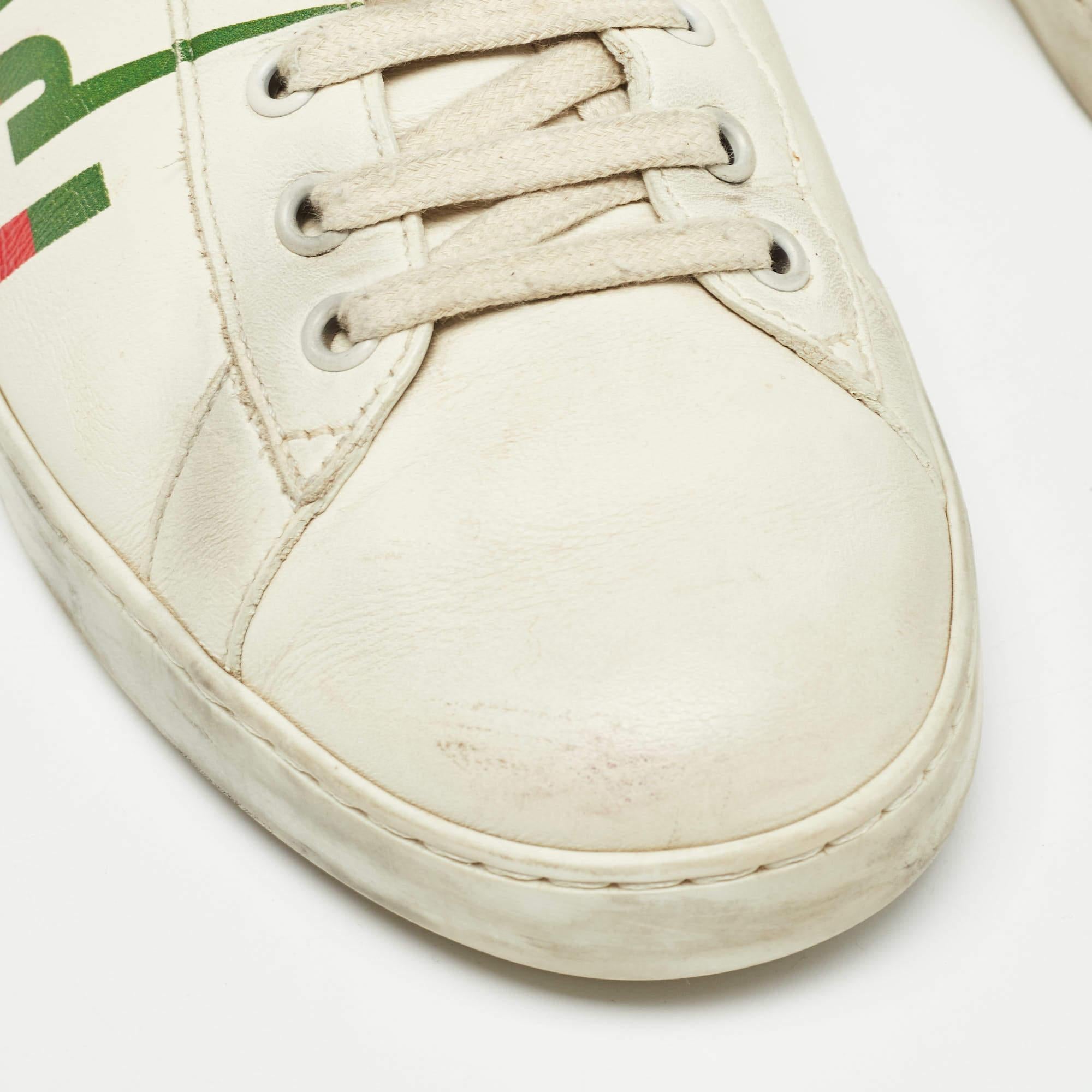 Gucci Off White Leather Gucci Blade Ace Sneakers Size 44.5 3