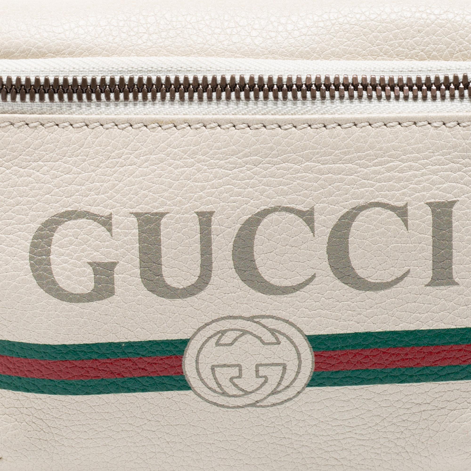 Gucci Off White Leather Logo Web Belt Bag 4