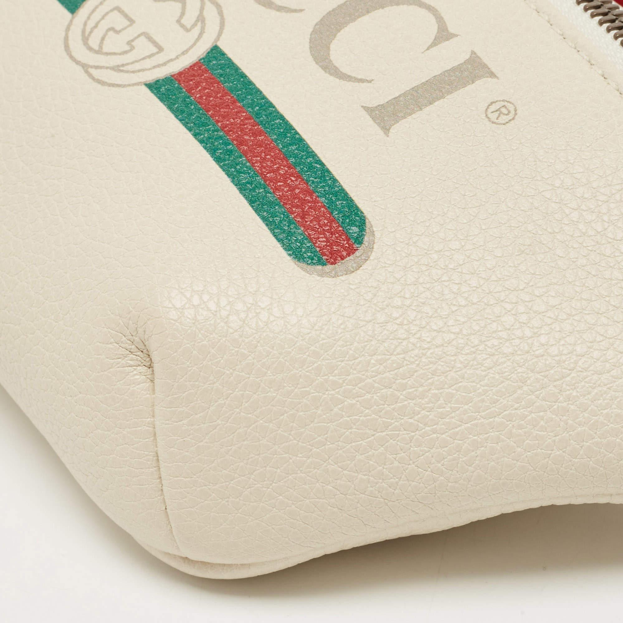 Gucci Off White Leather Logo Web Belt Bag 7