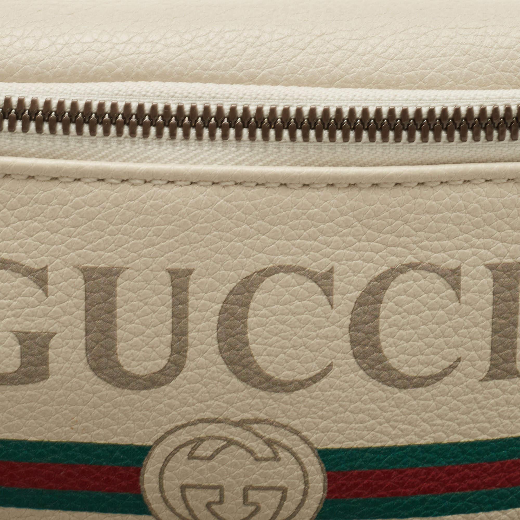 Gucci Off White Leather Logo Web Belt Bag 5