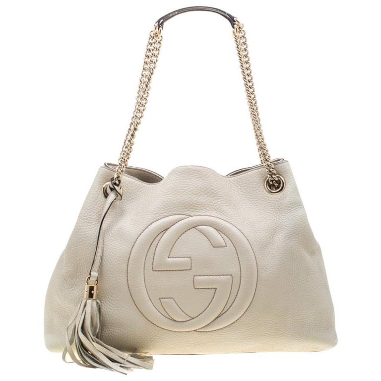 Gucci Off White Leather Medium Soho Tote For Sale at 1stDibs | off ...