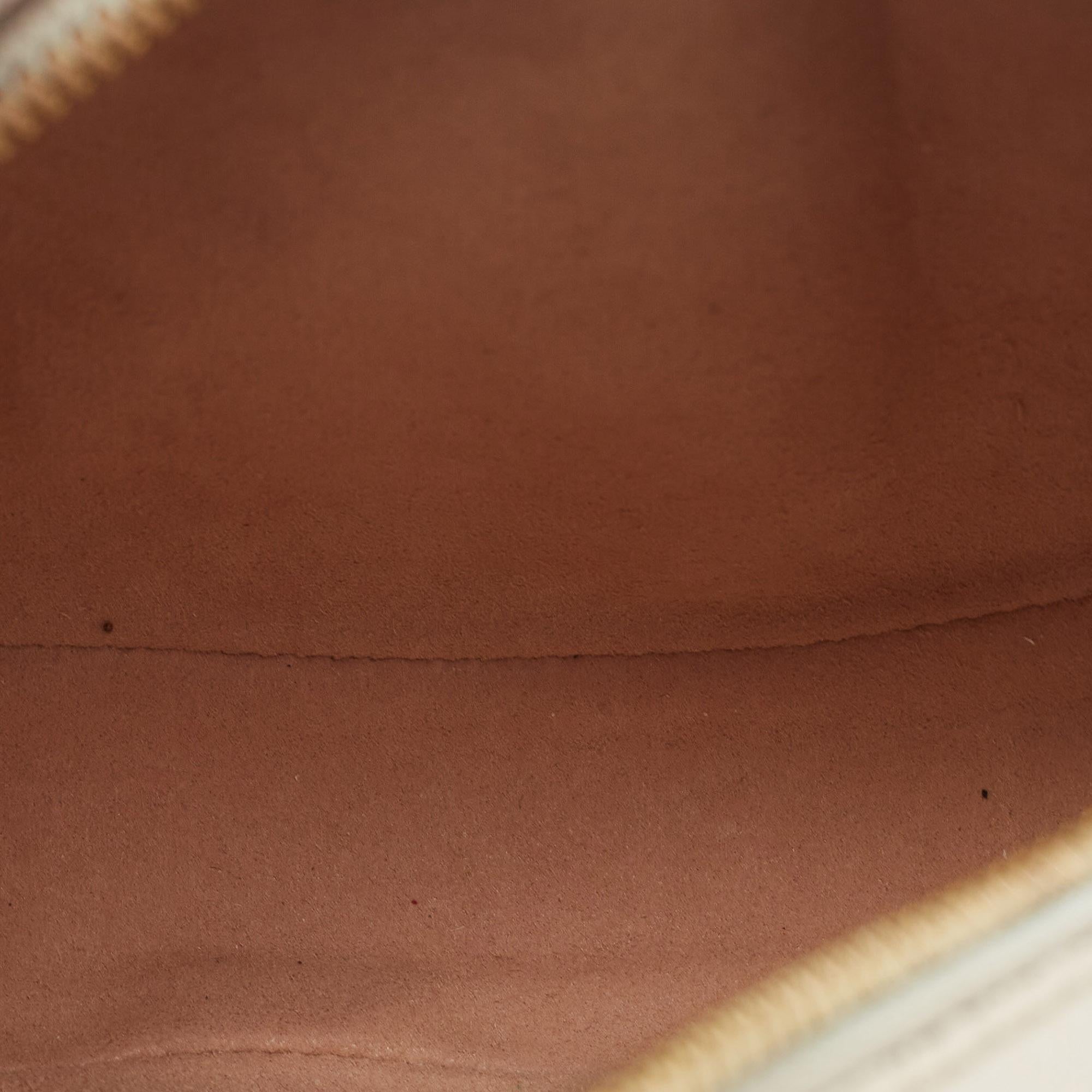 Gucci - Mini sac à bandoulière rond Ophidia en cuir blanc cassé en vente 3