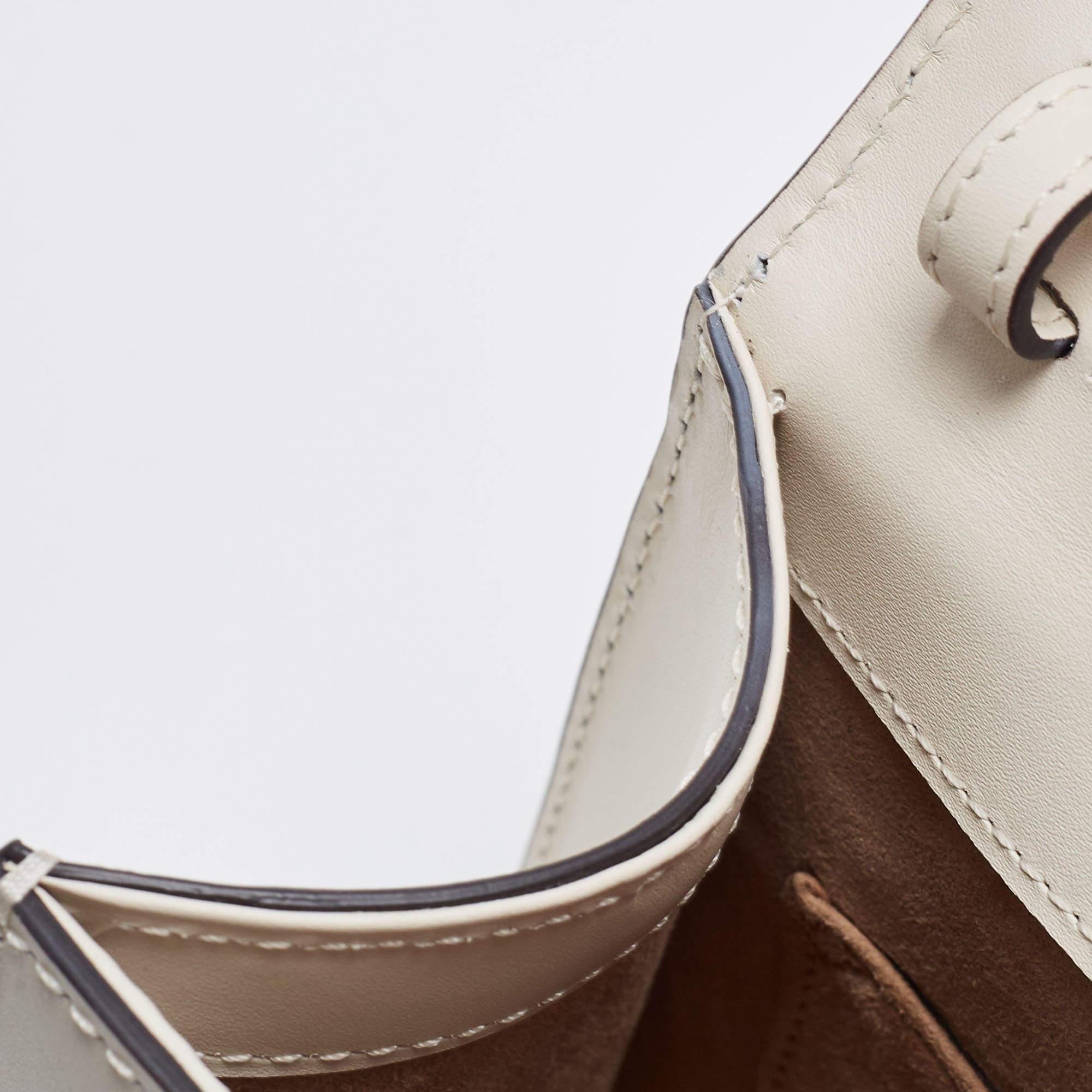 Gucci Off White Leather Mini Web Sylvie Top Handle Bag 6