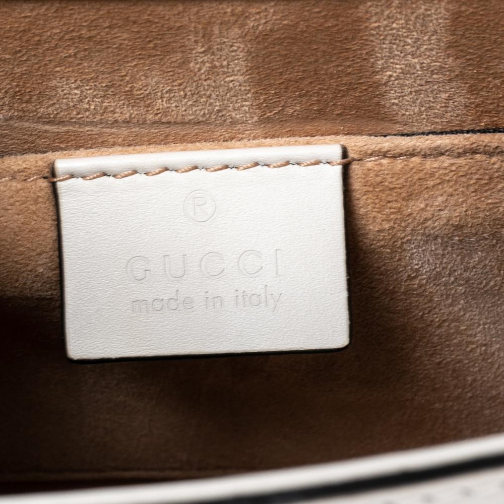 Gucci Off-White Leather Mini Web Sylvie Top Handle Bag 4