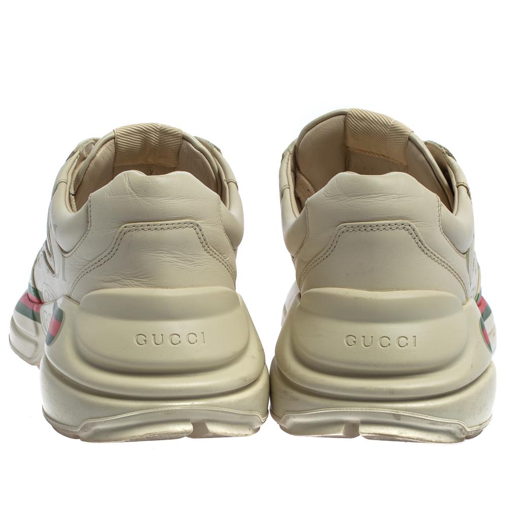 Gucci Off White Leather Rhyton Sneakers Size 41.5 at 1stDibs | gucci ...