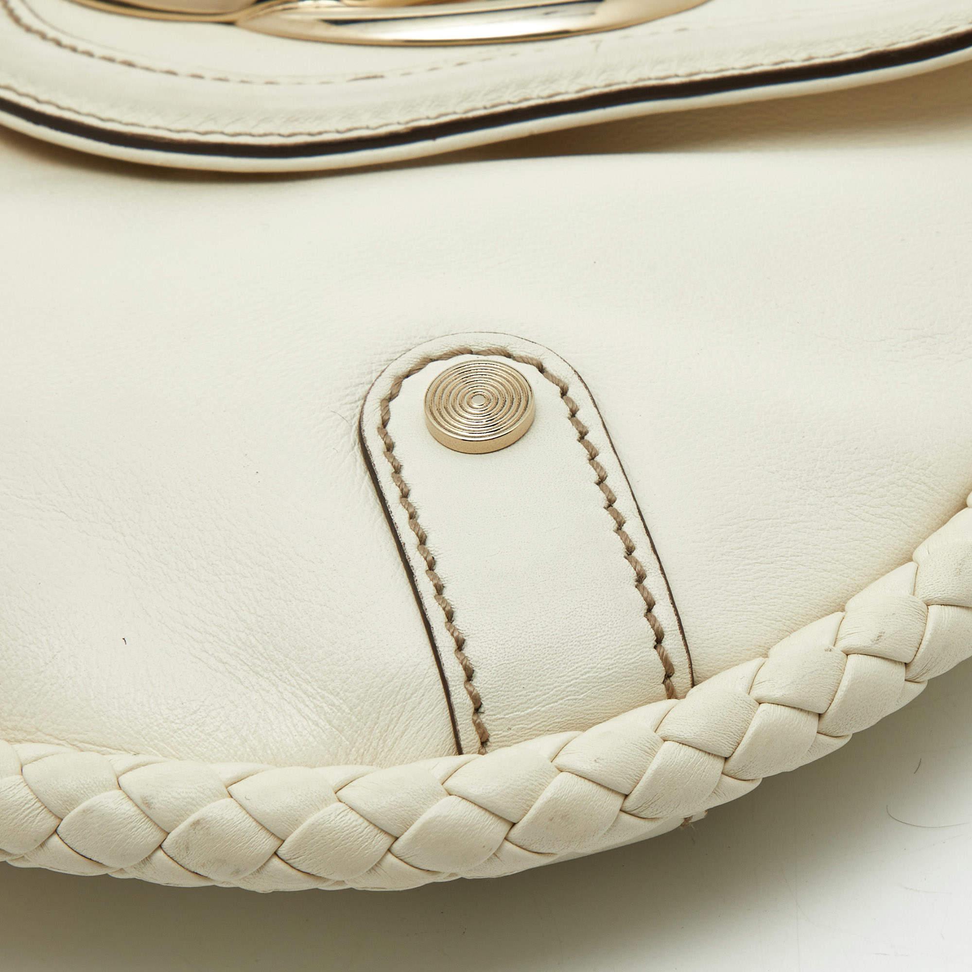 Gucci Off White Leather Small Britt Tassel Hobo 6