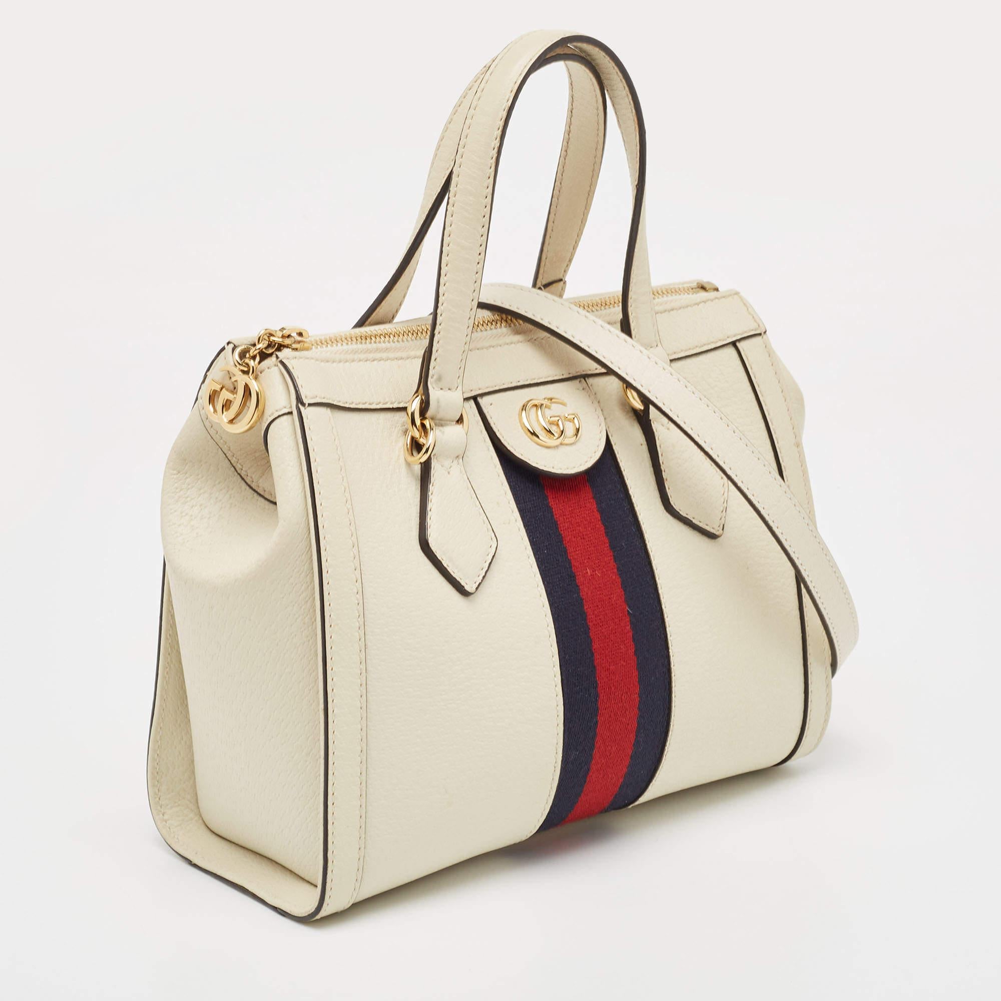 Gucci Off White Leather Small Ophidia Tote 3