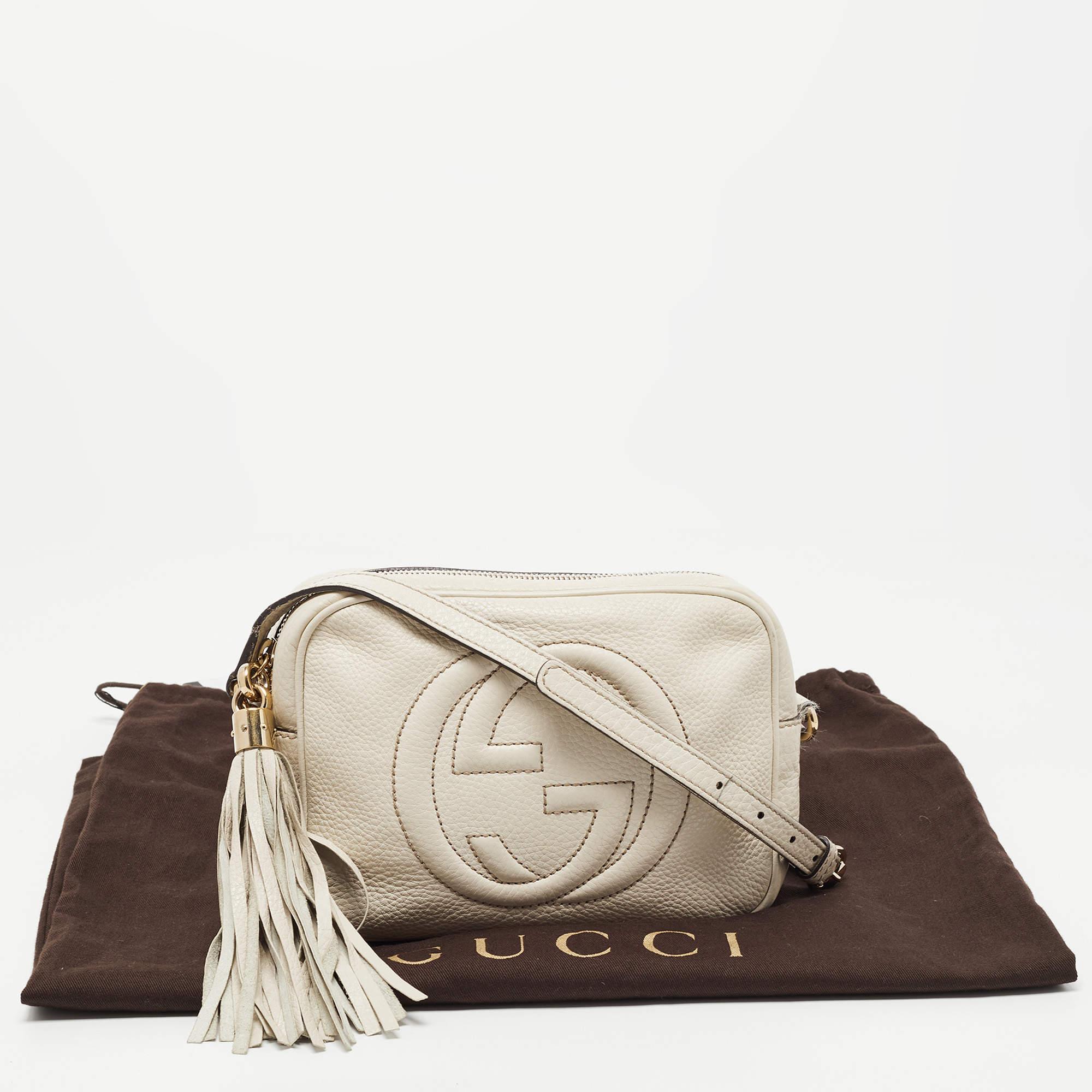 Gucci Off White Leather Small Soho Disco Shoulder Bag 13