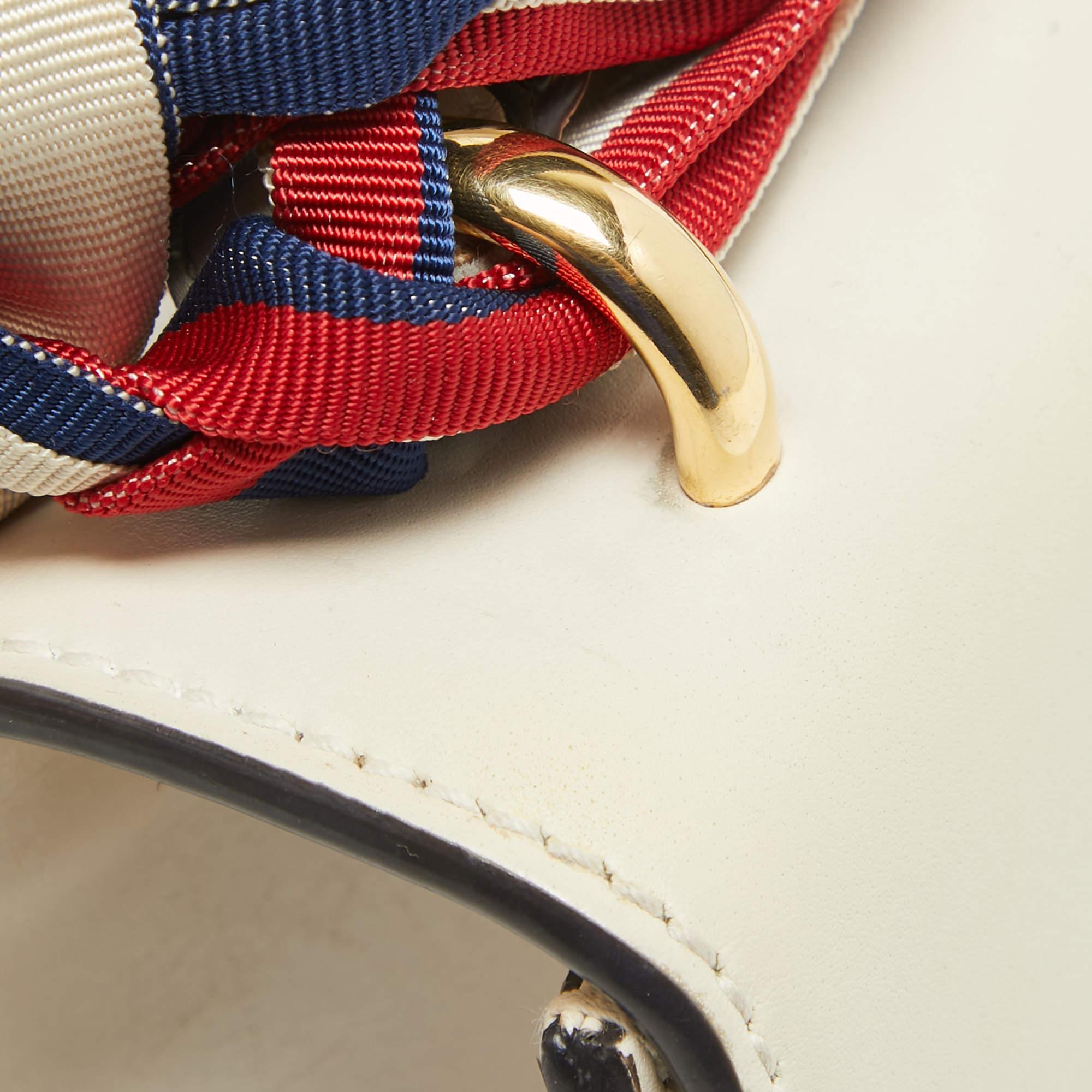 Gucci Off White Leather Small Web Sylvie Shoulder Bag 10
