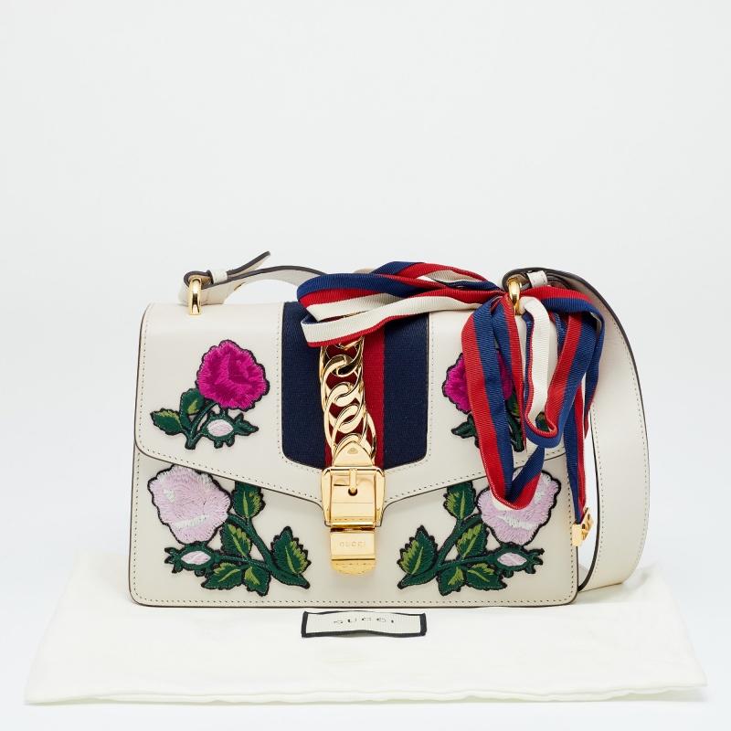 Gucci Off-White Leather Sylvie Small Shoulder Bag 5