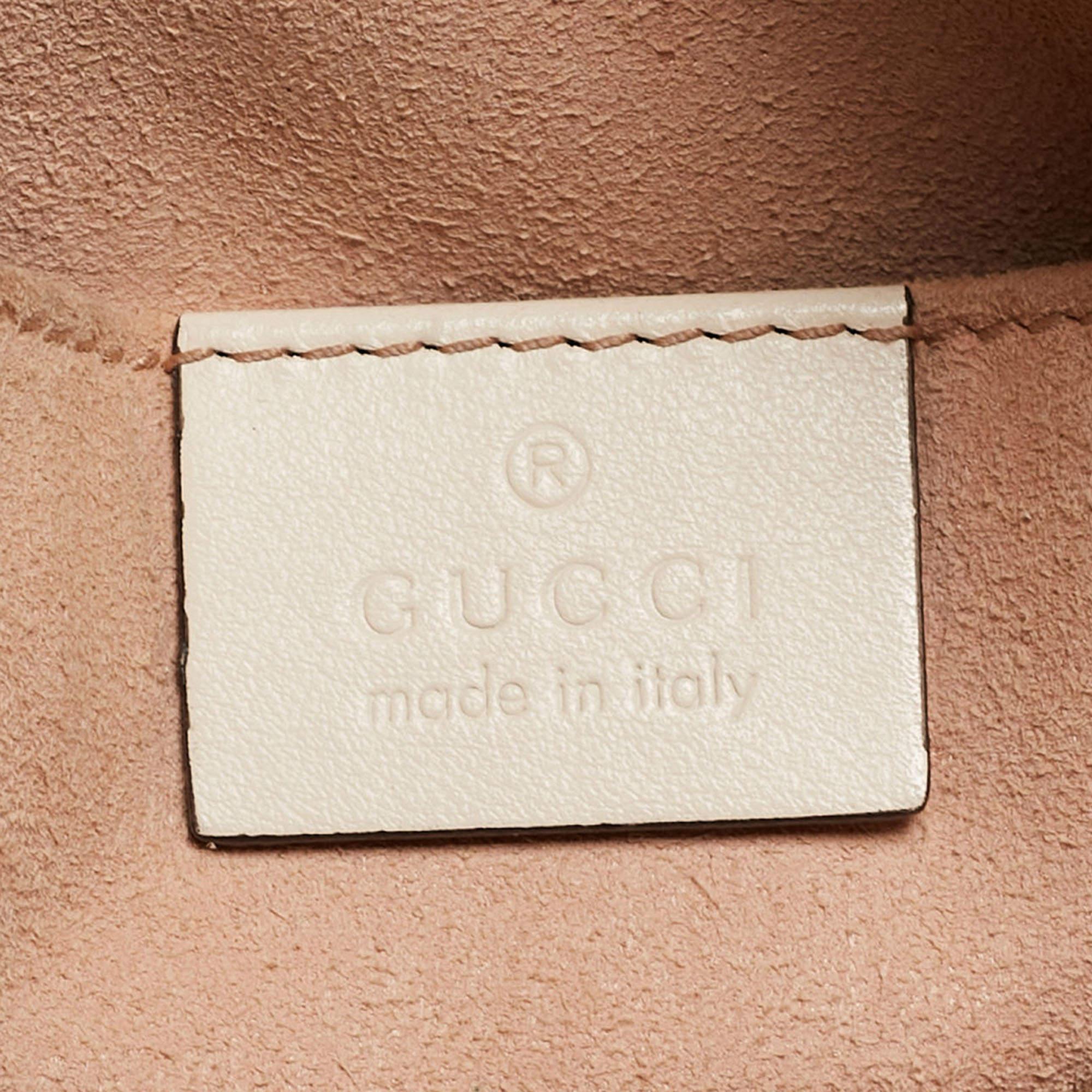 Gucci OFF White Matelassé Leather Small GG Marmont Shoulder Bag 6