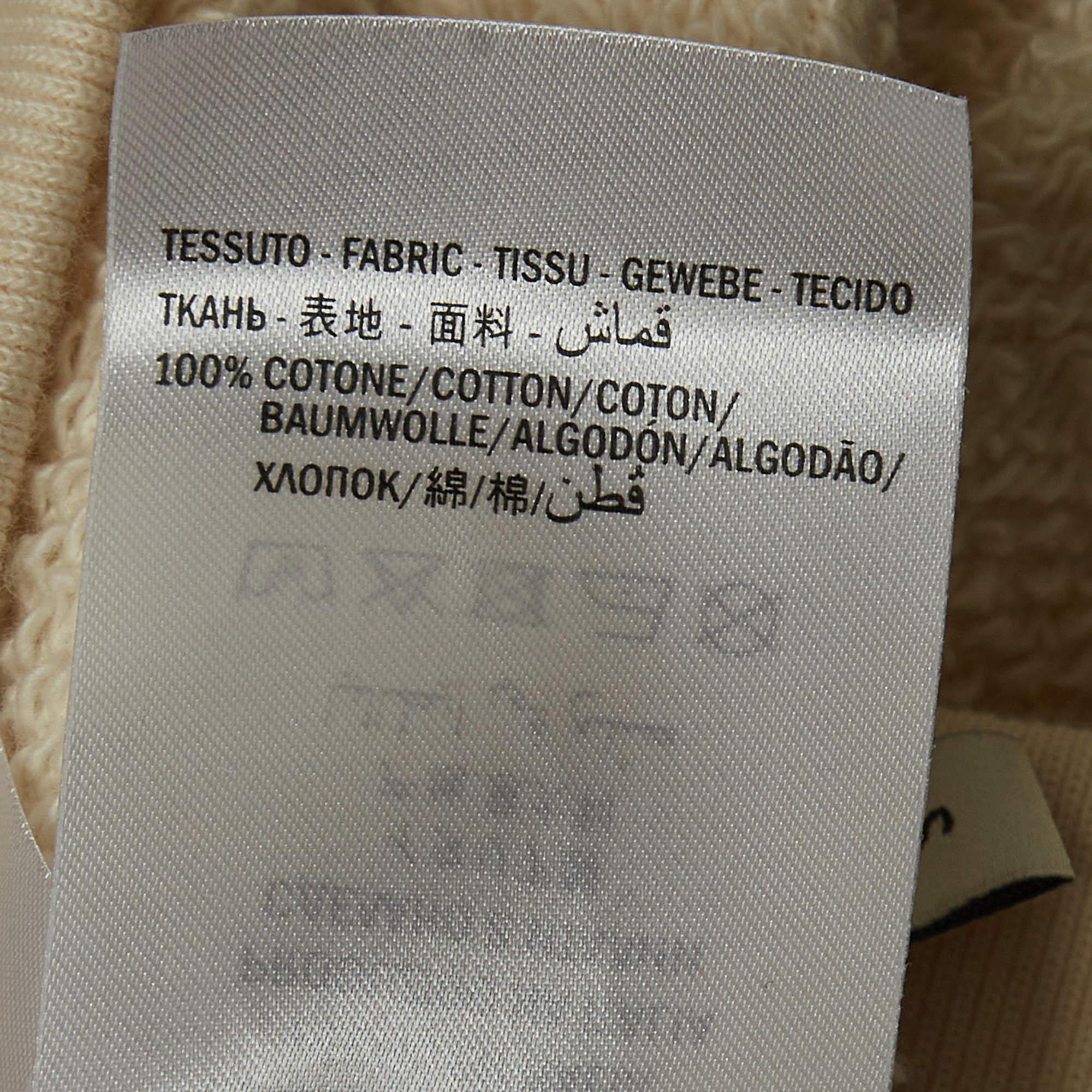 Gucci Off-White Printed Cotton Zipper Detail Sweatshirt S In Excellent Condition For Sale In Dubai, Al Qouz 2