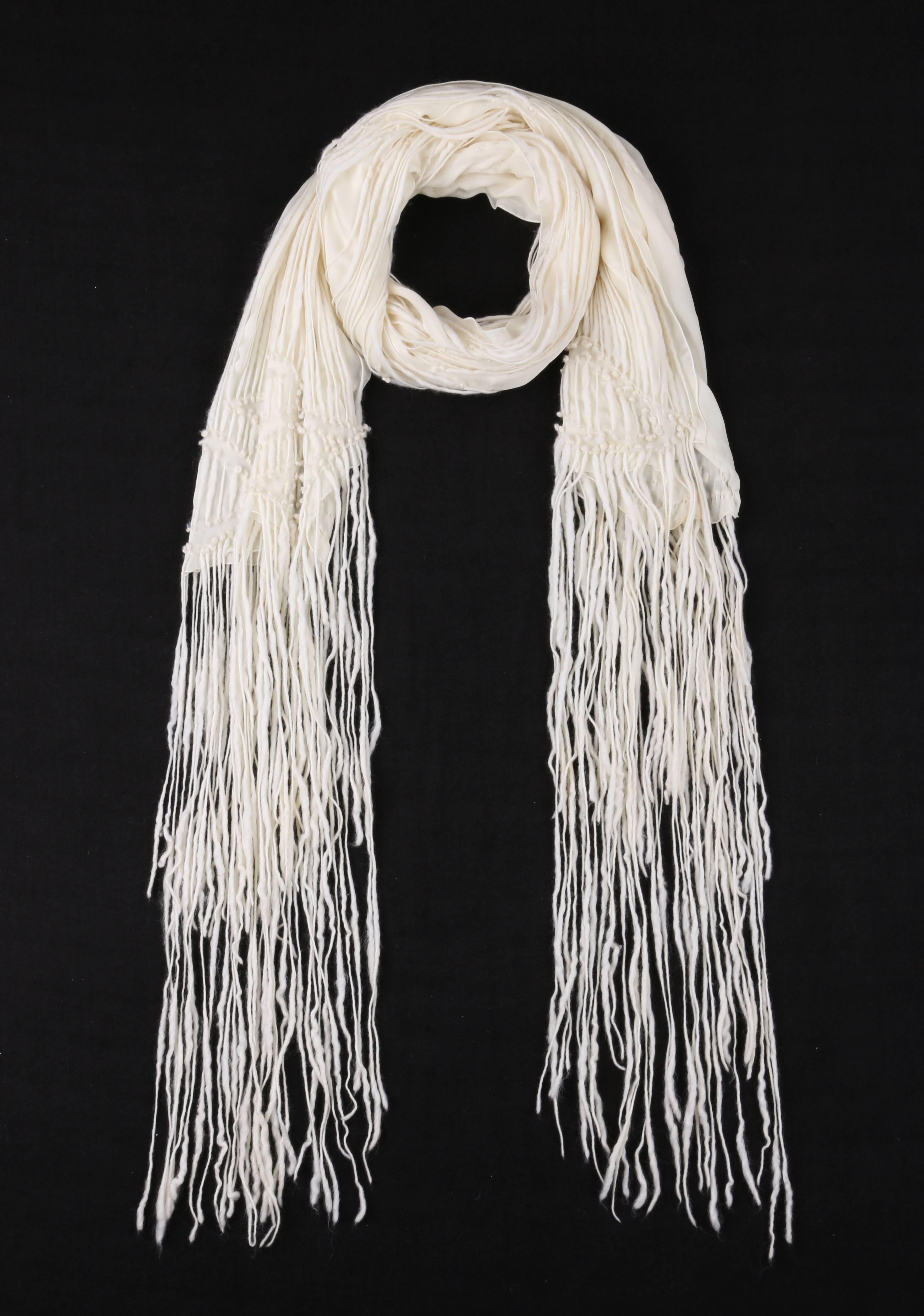 white fringe scarf