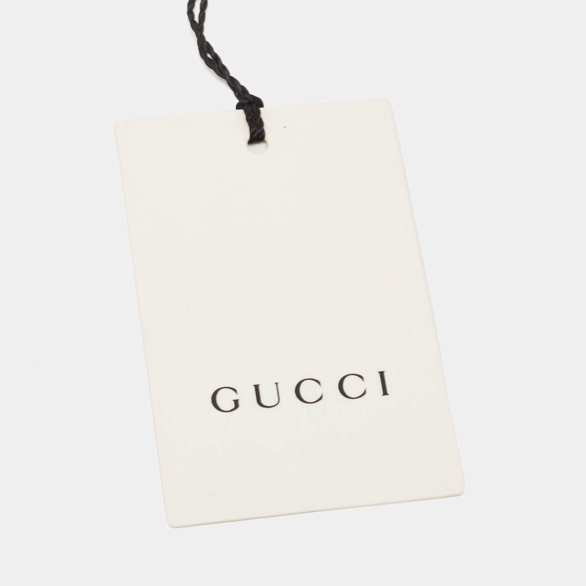 Gucci Off White Stars Logo Print Leather & Nylon Baseball Cap L For Sale 3