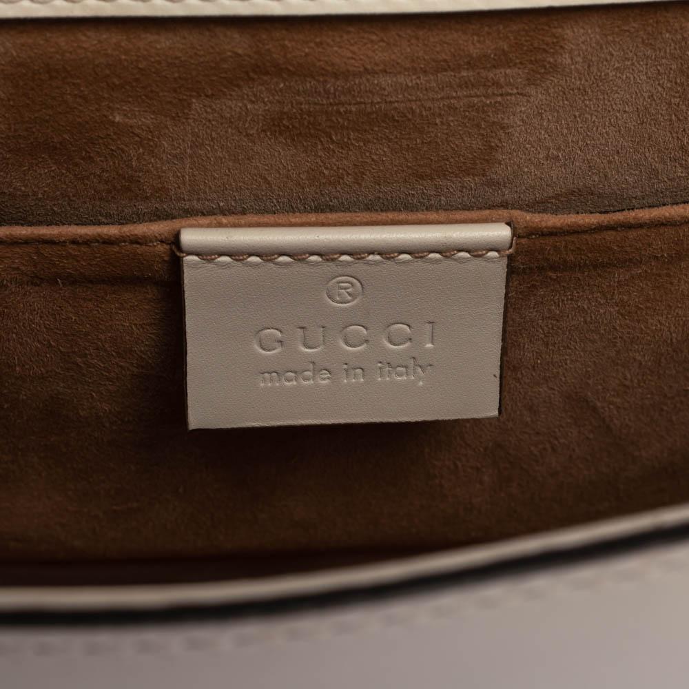 Gucci Offwhite Leather Mini Web Chain Sylvie Shoulder Bag 1
