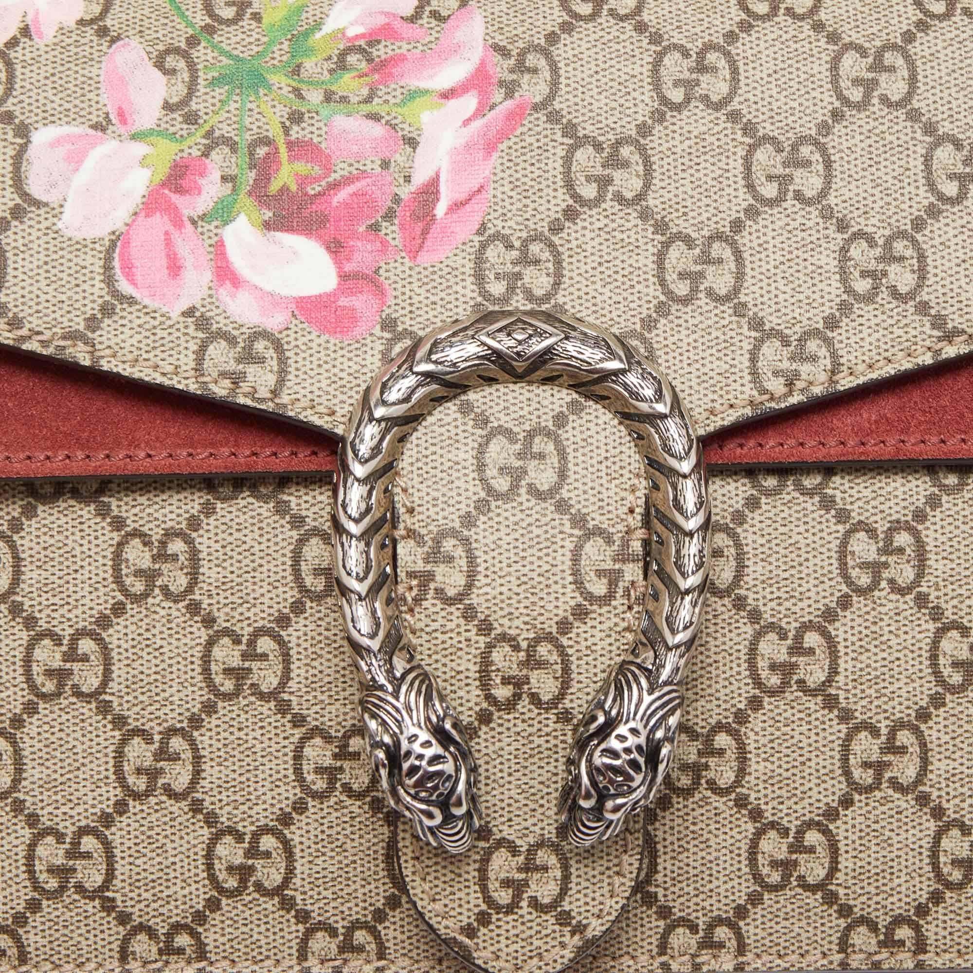 Gucci Old Rose/Beige GG Supreme Canvas and Small Blooms Dionysus Shoulder bag 9