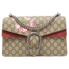 Gucci Rosa antico/Beige GG Supreme Canvas e Borsa a tracolla Dionysus a piccoli fiori