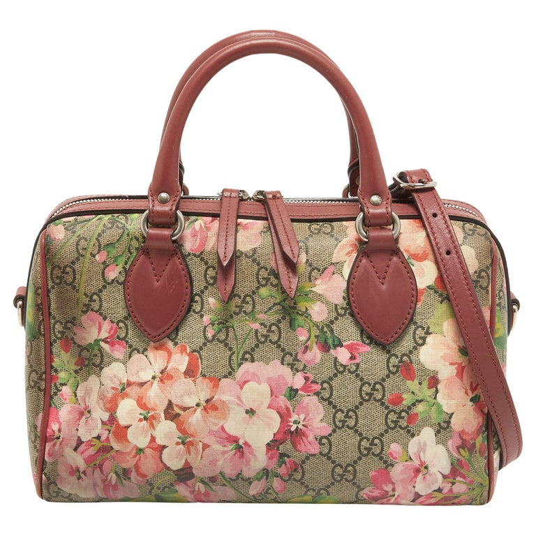 Gucci Rose GG Supreme Canvas Blooms Zip Pouch at 1stDibs