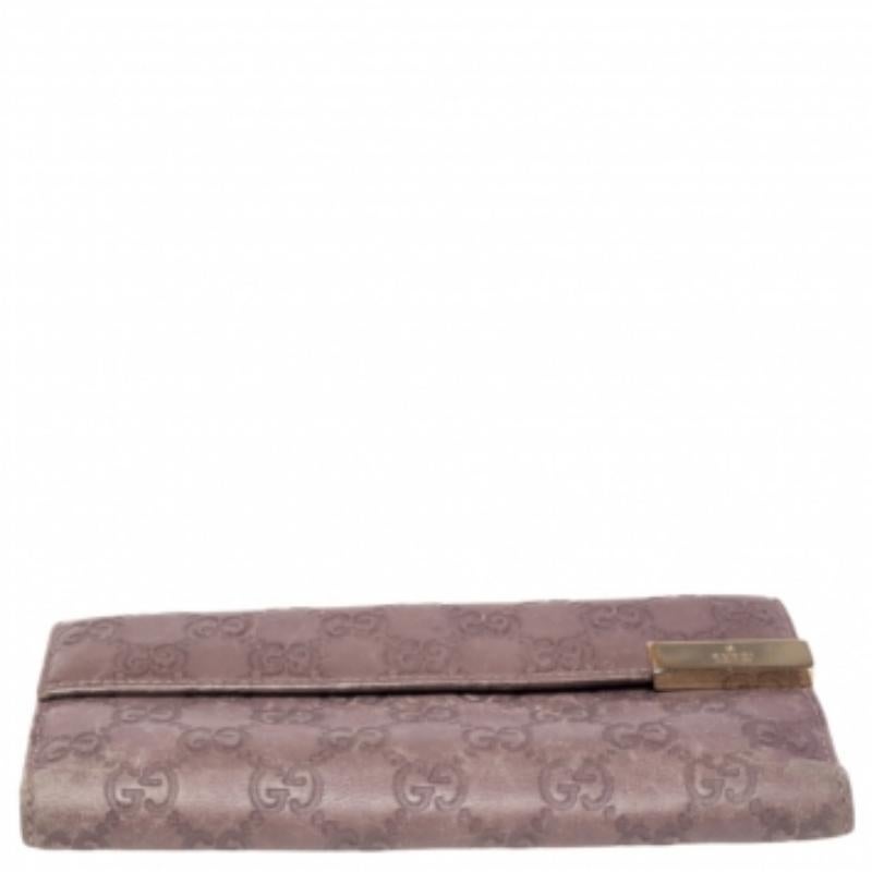 Women's Gucci Old Rose Guccissima Leather Trademark Continental Wallet