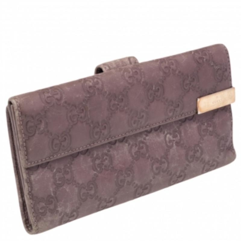 Gucci Old Rose Guccissima Leather Trademark Continental Wallet 1