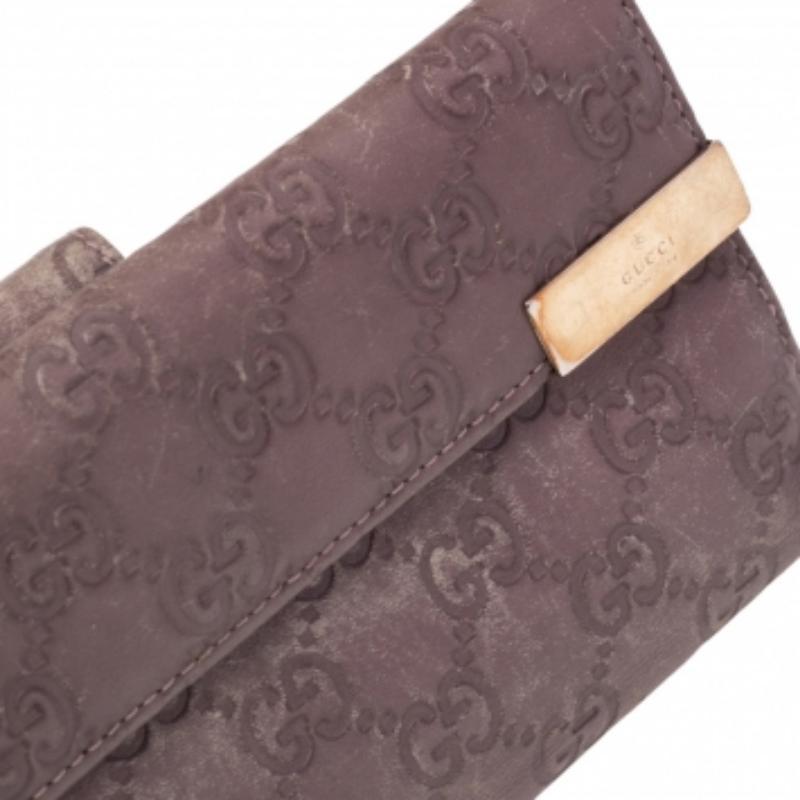 Gucci Old Rose Guccissima Leather Trademark Continental Wallet 2