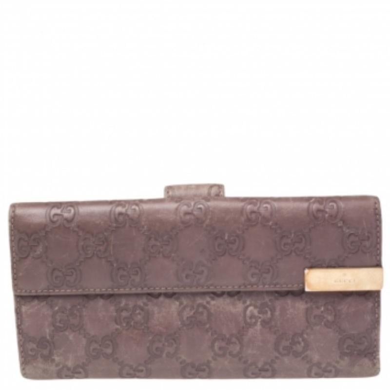 Gucci Old Rose Guccissima Leather Trademark Continental Wallet 3