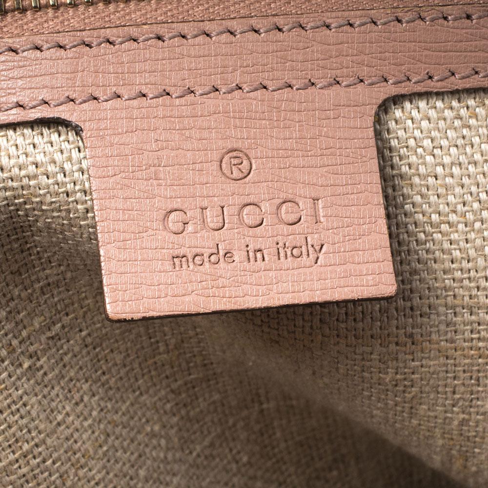 Gucci Old Rose Leder Medium New Bullet Bamboo Tasche 3