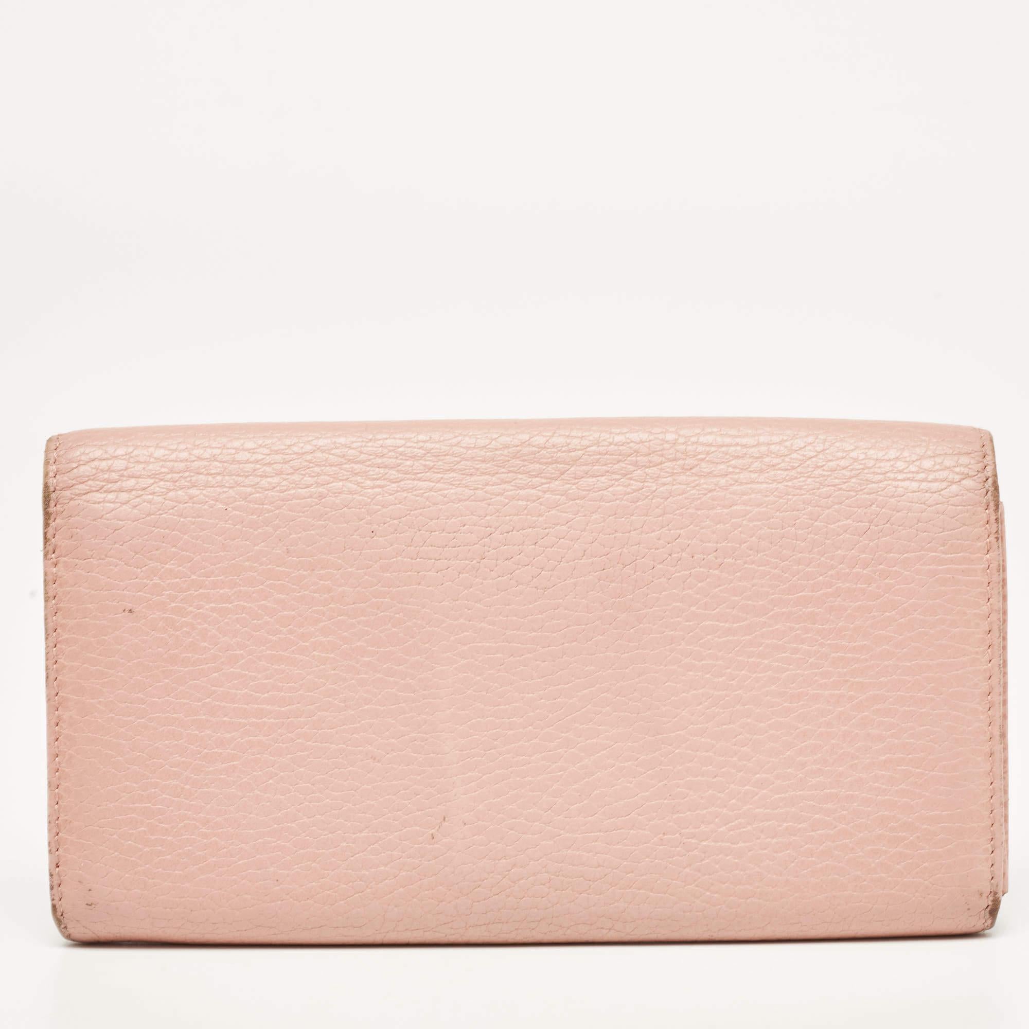 Gucci  Portafoglio continentale Swing in pelle Old Rose in vendita 1