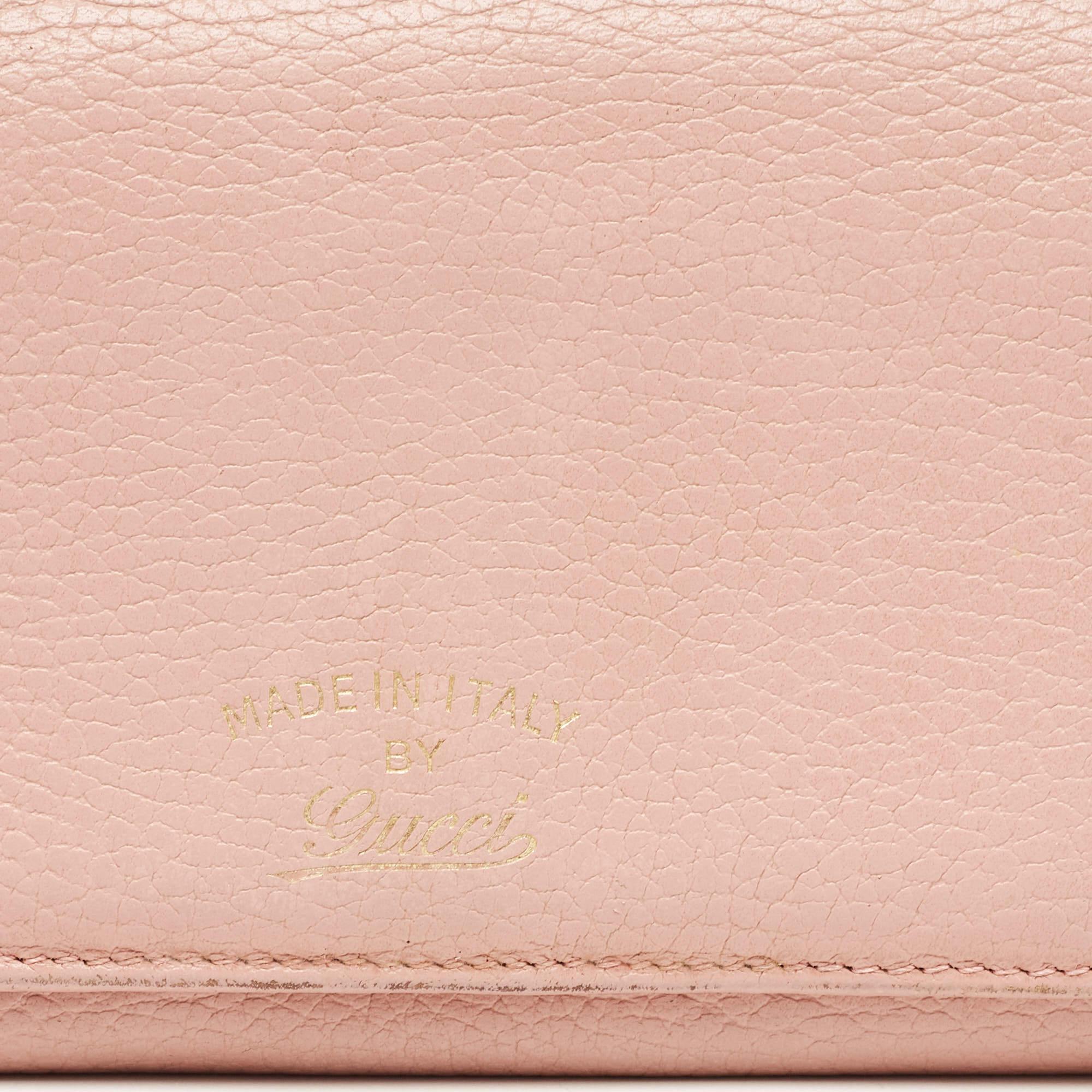 Gucci  Portafoglio continentale Swing in pelle Old Rose in vendita 2