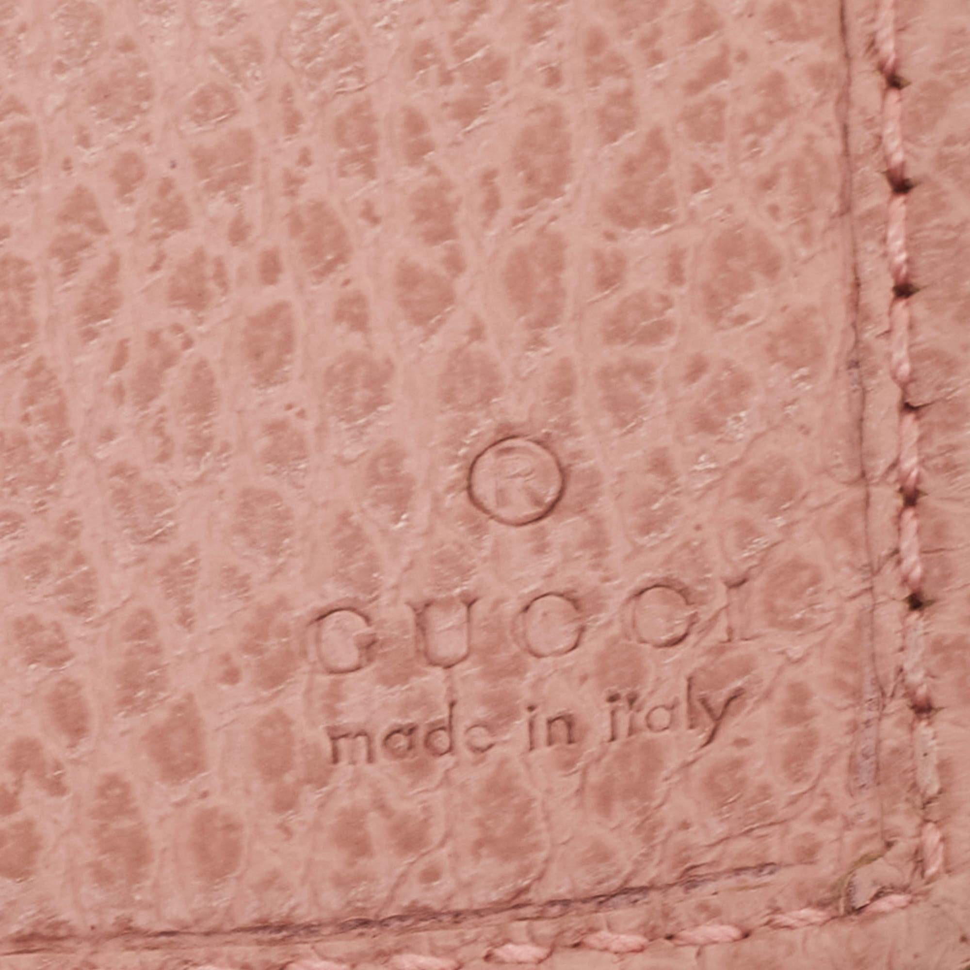 Gucci  Portafoglio continentale Swing in pelle Old Rose in vendita 4