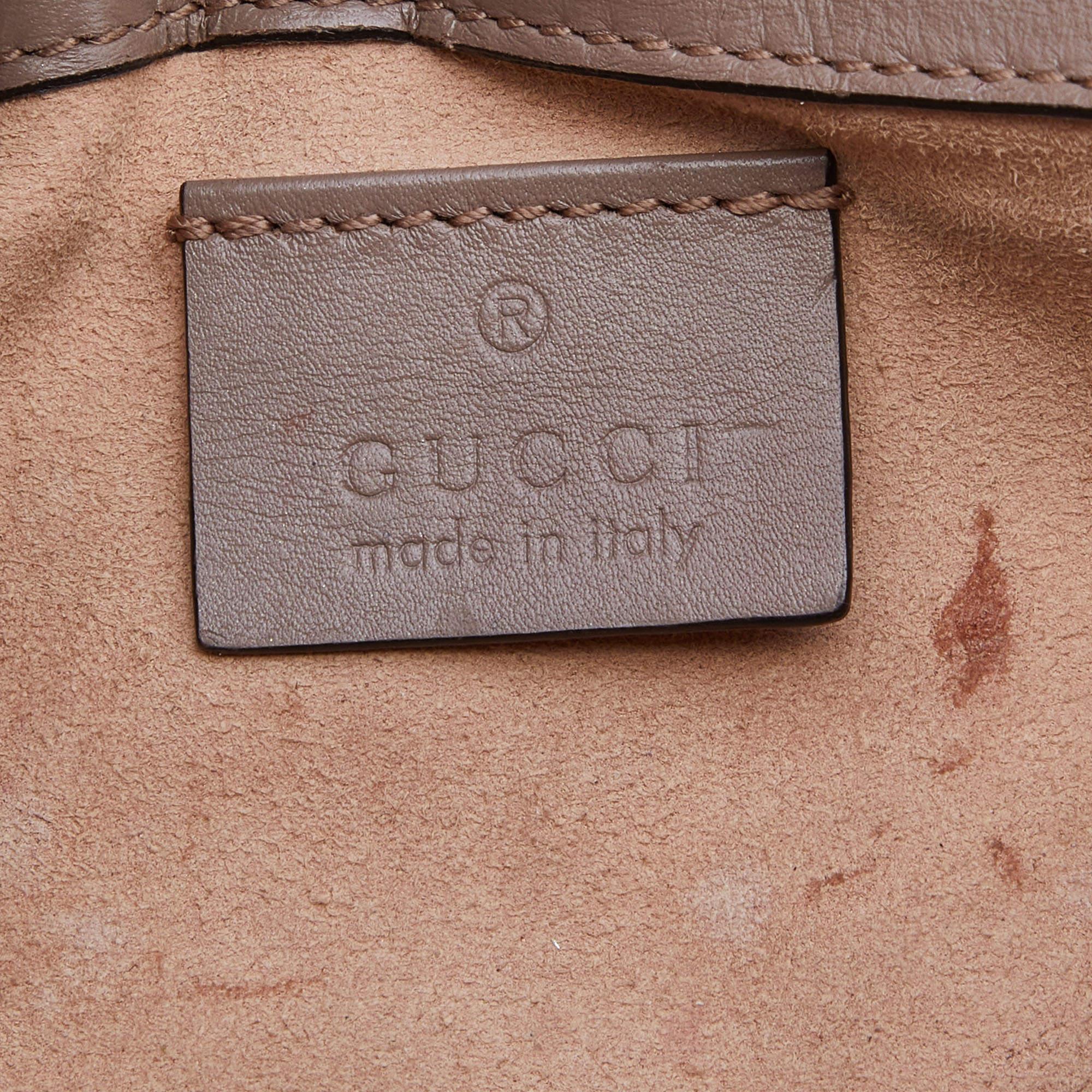 Gucci Old Rose Matelassé Leather Super Mini GG Marmont Bag 8