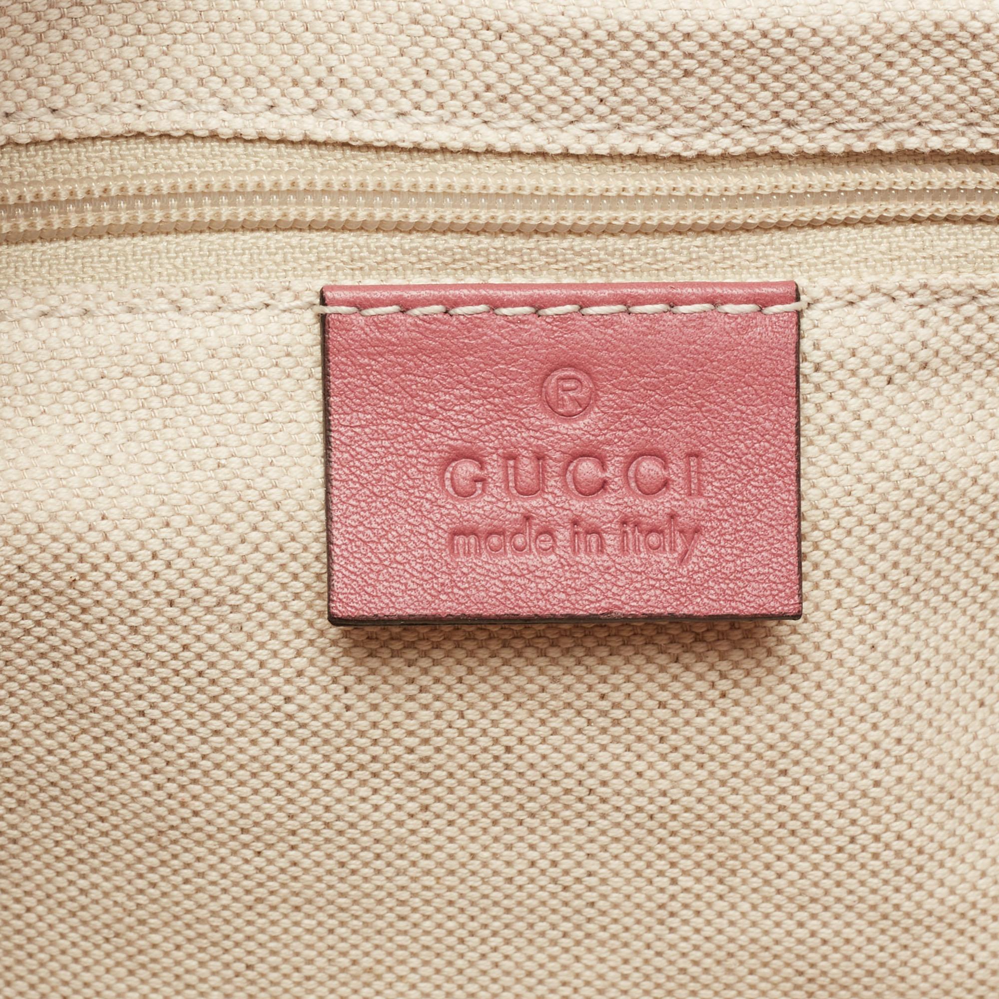 Gucci Old Rose Microguccissima Leather Buckle Flap Shoulder Bag 2
