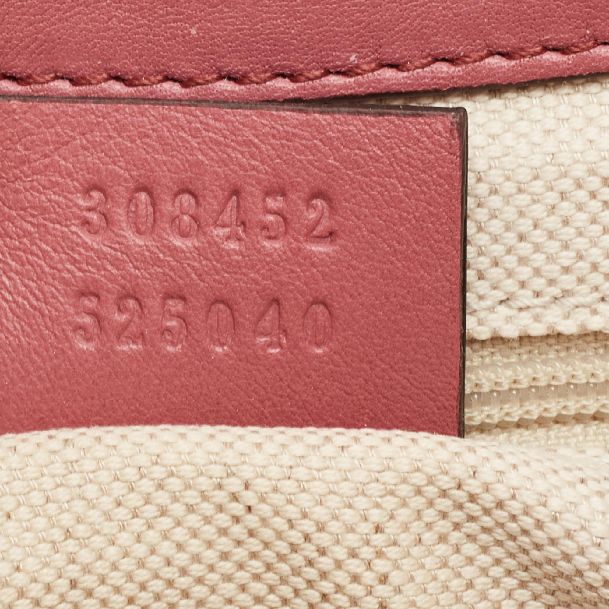 Gucci Old Rose Microguccissima Leather Buckle Flap Shoulder Bag In Good Condition In Dubai, Al Qouz 2
