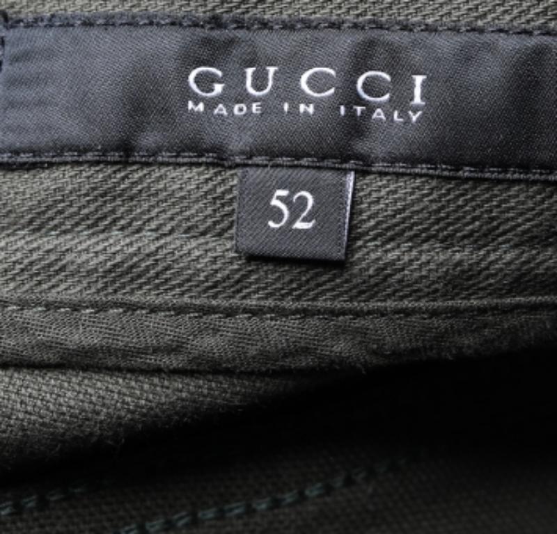 Gucci - Jean d'équitation vert olive XL Bon état à Dubai, Al Qouz 2