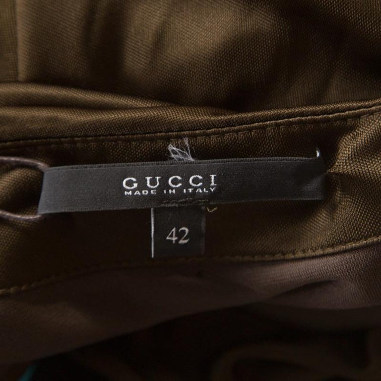 Gucci Olive Green Embellished Halter Backless Gown M at 1stDibs | olive ...