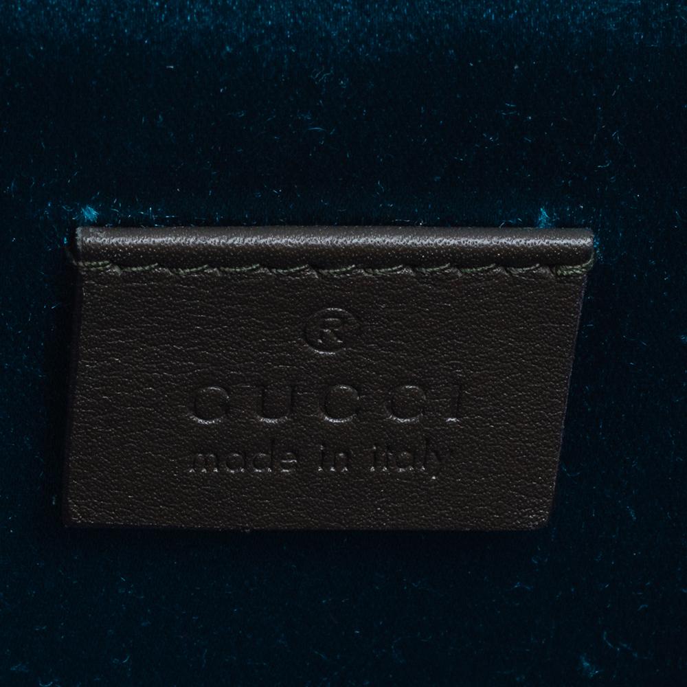 Gucci Olivgrün GG Samt und Leder Kleine Dionysos Umhängetasche 5